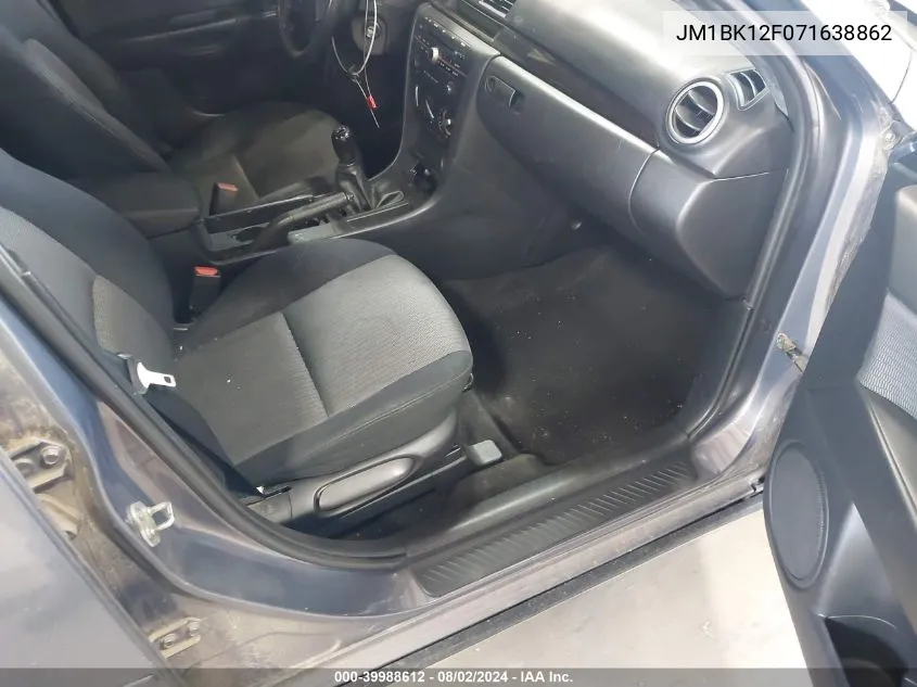 JM1BK12F071638862 2007 Mazda Mazda3 I