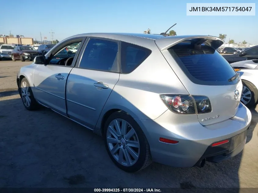 2007 Mazda Mazdaspeed3 Sport VIN: JM1BK34M571754047 Lot: 39994325