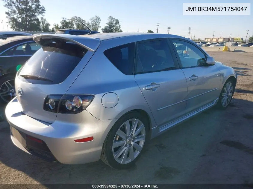 2007 Mazda Mazdaspeed3 Sport VIN: JM1BK34M571754047 Lot: 39994325