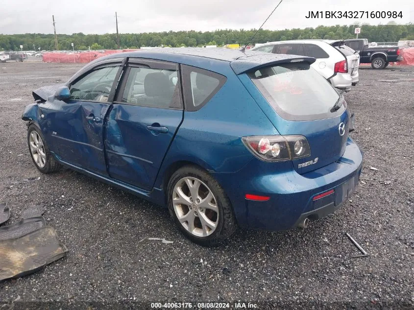 JM1BK343271600984 2007 Mazda Mazda3 S Touring