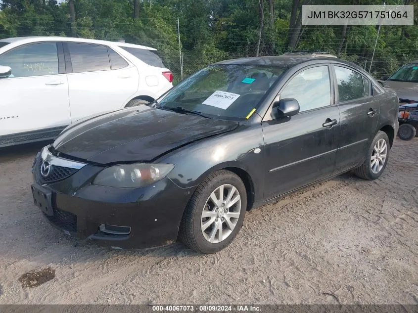 2007 Mazda Mazda3 I VIN: JM1BK32G571751064 Lot: 40067073