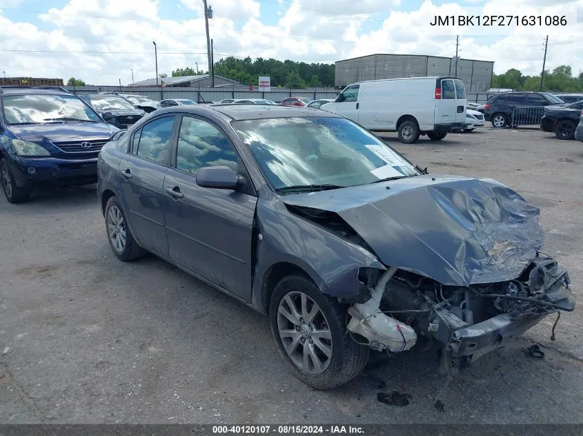 2007 Mazda Mazda3 I VIN: JM1BK12F271631086 Lot: 40120107