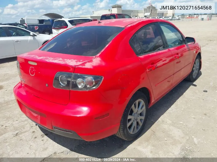 2007 Mazda Mazda3 I VIN: JM1BK12G271654568 Lot: 40215224