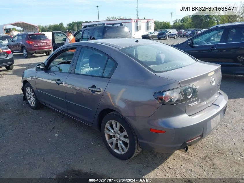 2007 Mazda Mazda3 I VIN: JM1BK32F371636471 Lot: 40261707