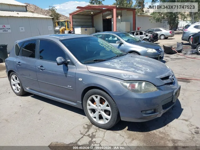 2007 Mazda Mazda3 S Touring VIN: JM1BK343X71747523 Lot: 40283613