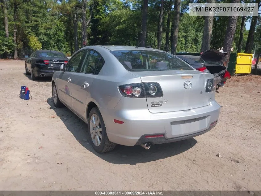 2007 Mazda Mazda3 I VIN: JM1BK32F071669427 Lot: 40303611