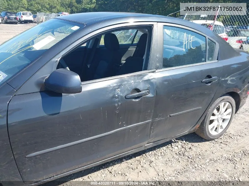 2007 Mazda Mazda3 I VIN: JM1BK32F871750062 Lot: 40320711