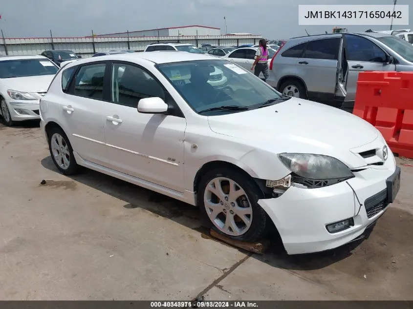 2007 Mazda Mazda3 VIN: JM1BK143171650442 Lot: 40343971