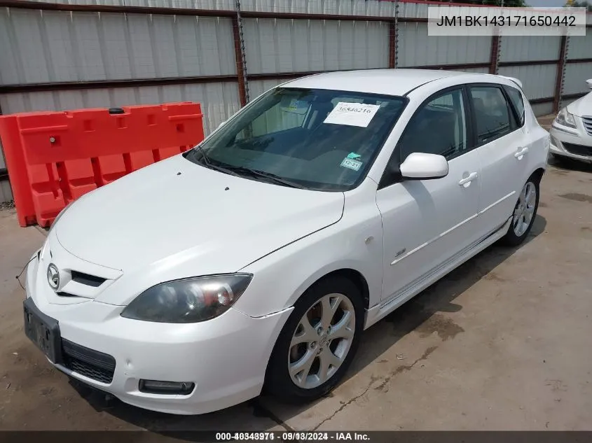 JM1BK143171650442 2007 Mazda Mazda3 S Sport