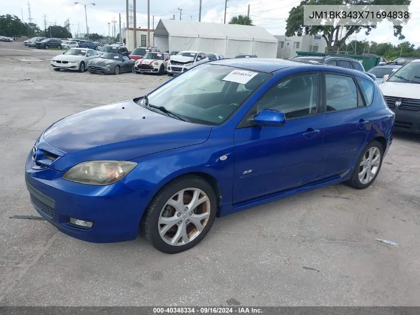 2007 Mazda Mazda3 S Touring VIN: JM1BK343X71694838 Lot: 40348334