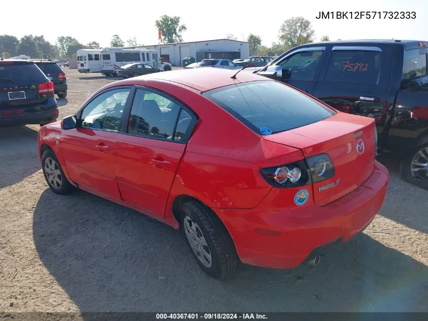 2007 Mazda 3 I VIN: JM1BK12F571732333 Lot: 40367401