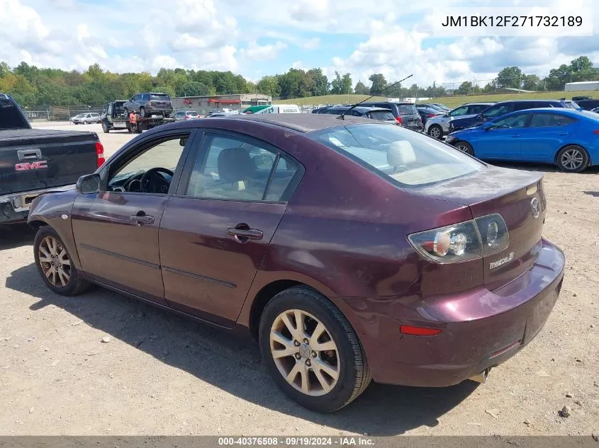 2007 Mazda Mazda3 I VIN: JM1BK12F271732189 Lot: 40376508