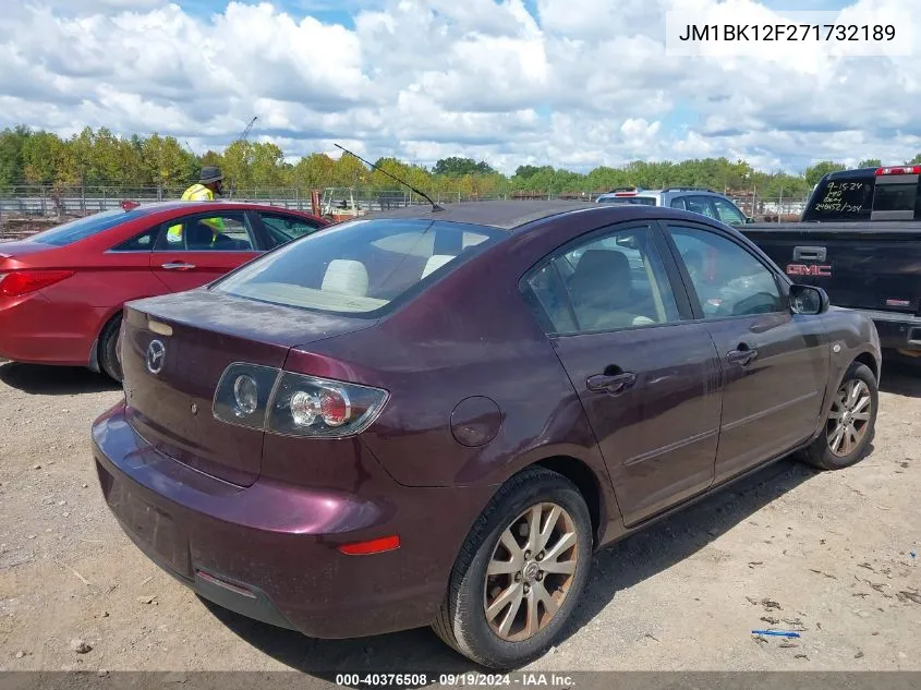 2007 Mazda Mazda3 I VIN: JM1BK12F271732189 Lot: 40376508