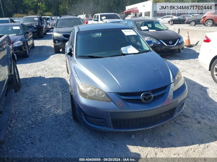 2007 Mazda Mazdaspeed3 Sport VIN: JM1BK34M871702444 Lot: 40408858