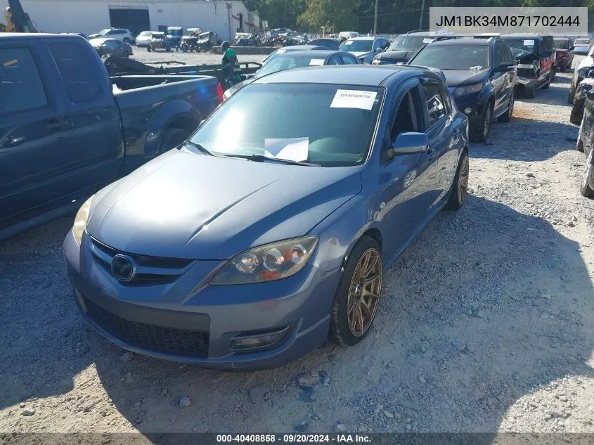 2007 Mazda Mazdaspeed3 Sport VIN: JM1BK34M871702444 Lot: 40408858