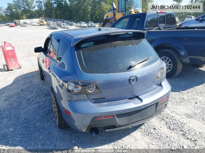 2007 Mazda Mazdaspeed3 Sport VIN: JM1BK34M871702444 Lot: 40408858