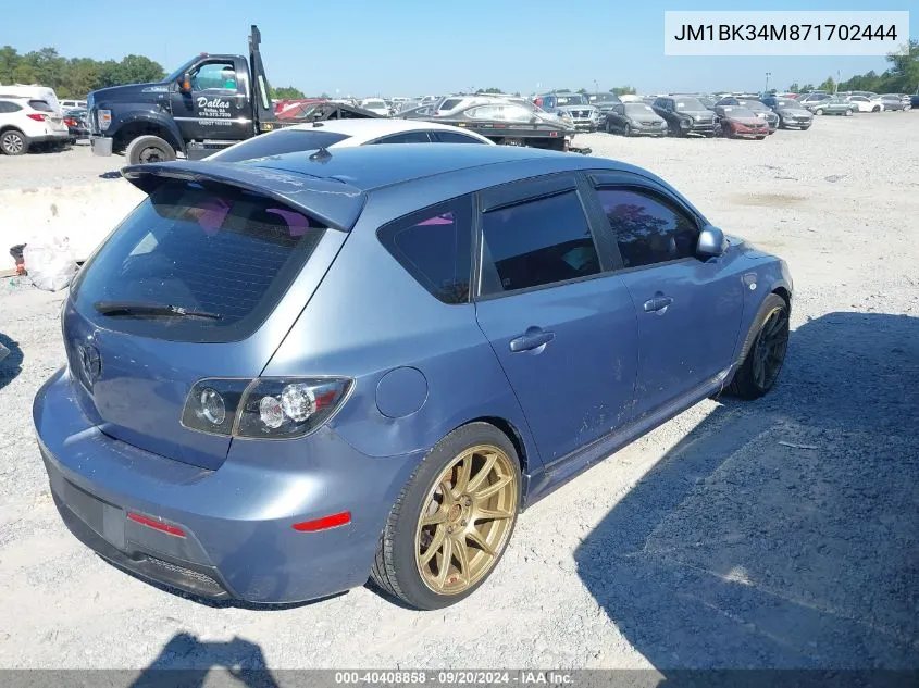 JM1BK34M871702444 2007 Mazda Mazdaspeed3 Sport