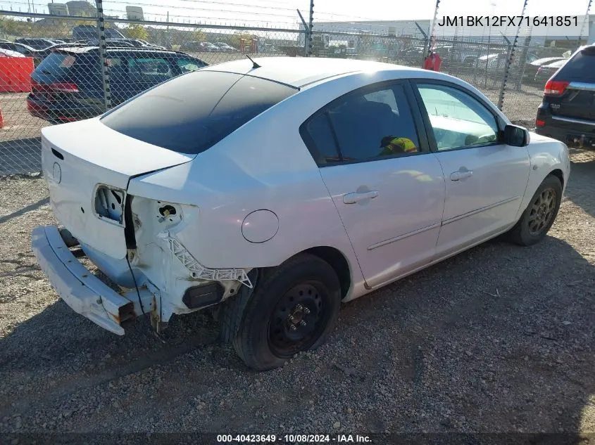 2007 Mazda Mazda3 I VIN: JM1BK12FX71641851 Lot: 40423649