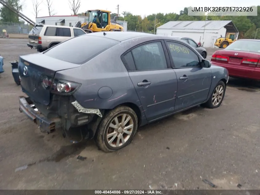 2007 Mazda Mazda3 I VIN: JM1BK32F571732926 Lot: 40454886