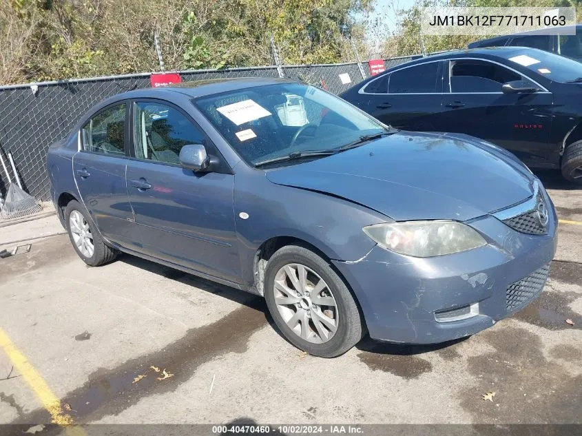 2007 Mazda Mazda3 I VIN: JM1BK12F771711063 Lot: 40470460