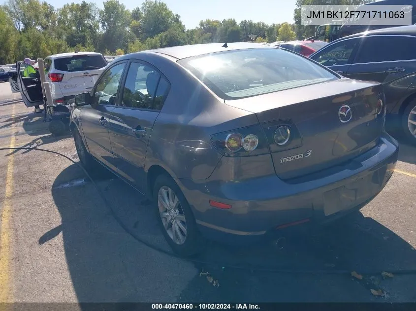 2007 Mazda Mazda3 I VIN: JM1BK12F771711063 Lot: 40470460