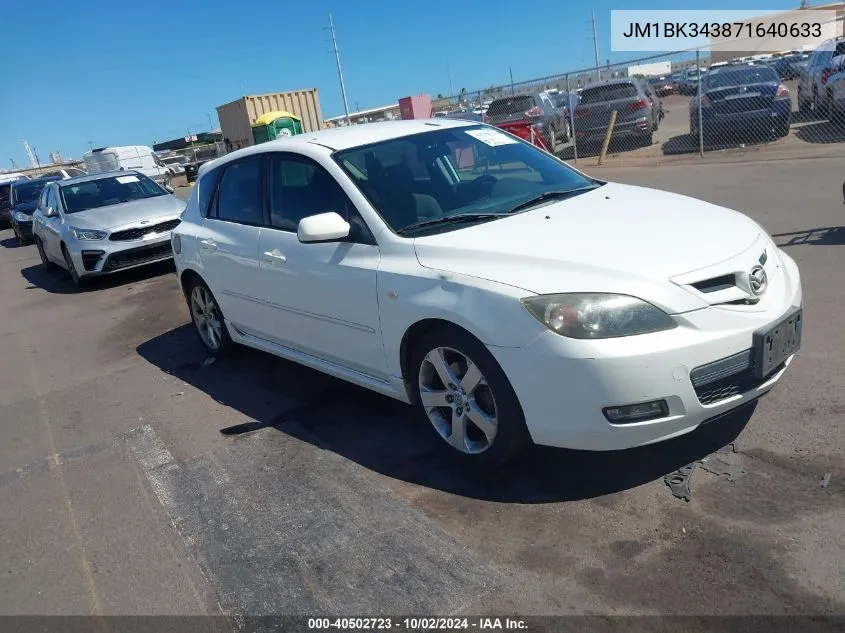 2007 Mazda Mazda3 S Touring VIN: JM1BK343871640633 Lot: 40502723