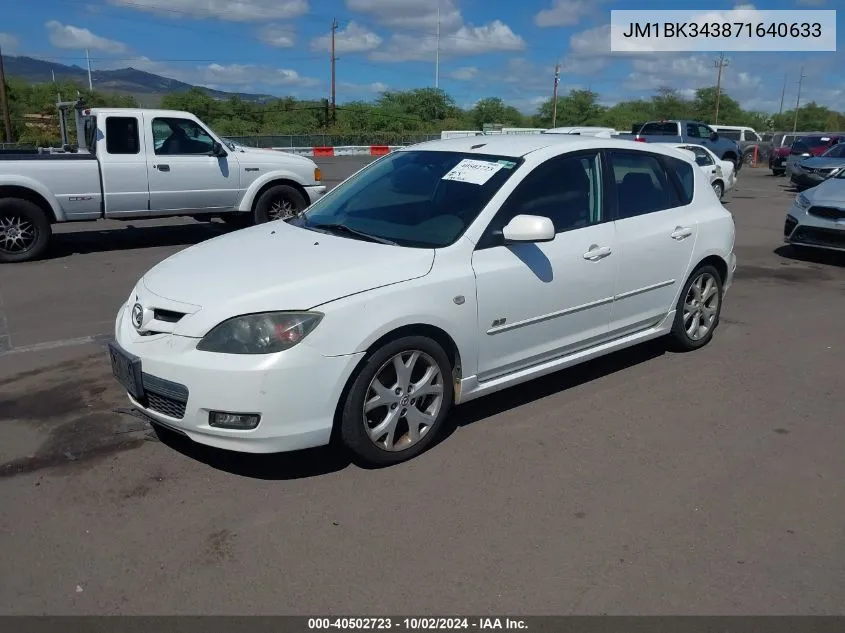 2007 Mazda Mazda3 S Touring VIN: JM1BK343871640633 Lot: 40502723