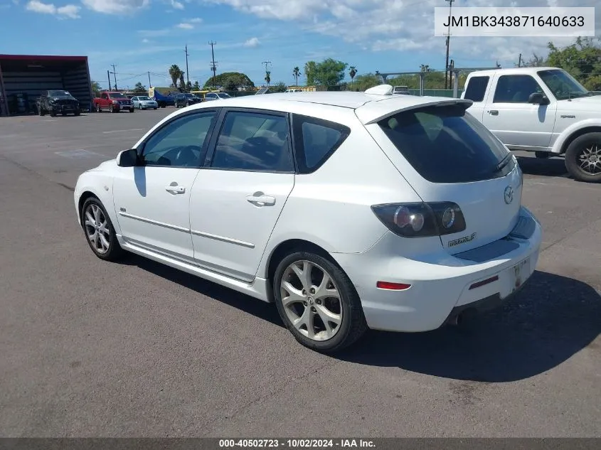 2007 Mazda Mazda3 S Touring VIN: JM1BK343871640633 Lot: 40502723