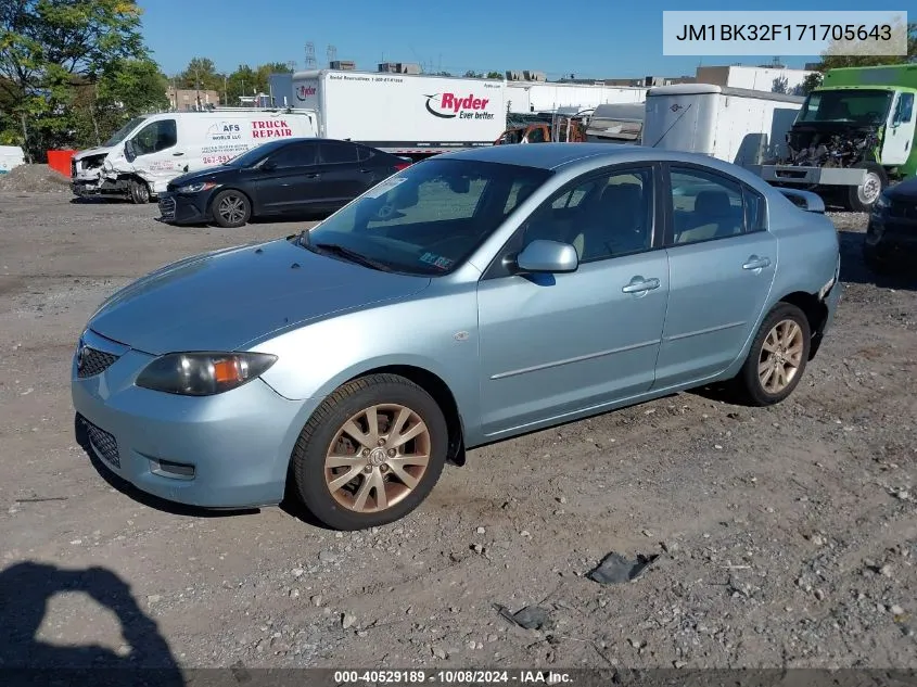 2007 Mazda Mazda3 I VIN: JM1BK32F171705643 Lot: 40529189