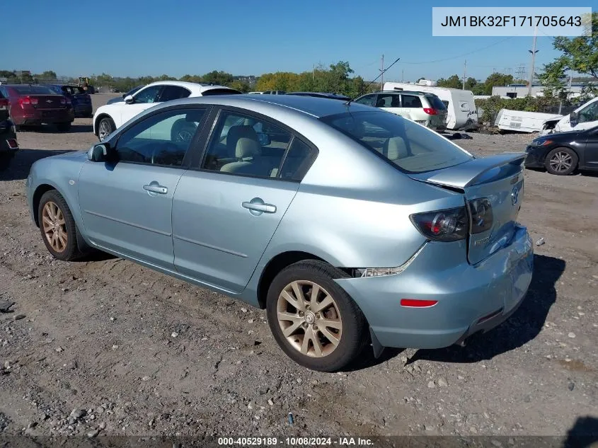 2007 Mazda Mazda3 I VIN: JM1BK32F171705643 Lot: 40529189