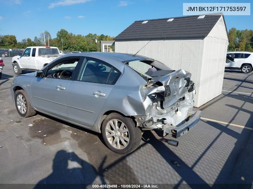 2007 Mazda 3 I VIN: JM1BK12F171753597 Lot: 40529498