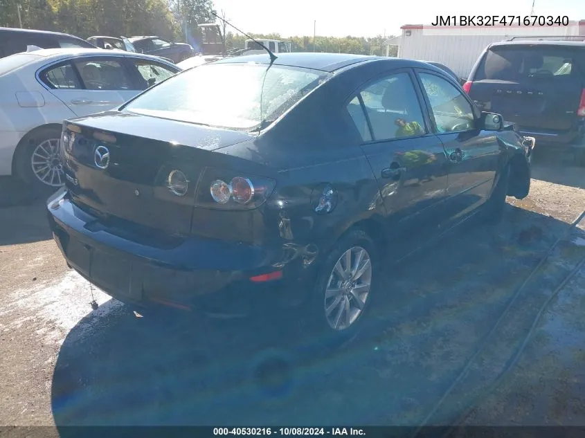 2007 Mazda 3 I VIN: JM1BK32F471670340 Lot: 40530216