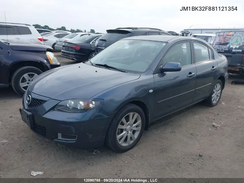 2008 Mazda Mazda3 VIN: JM1BK32F881121354 Lot: 12090785