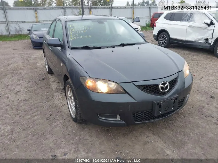 JM1BK32F381126431 2008 Mazda 3 I