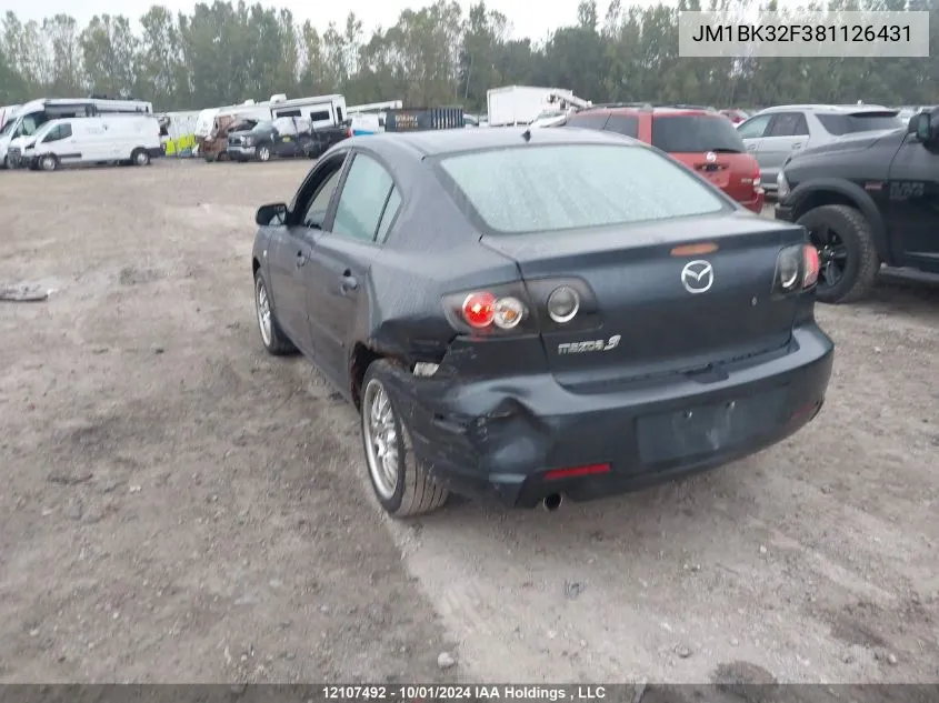 JM1BK32F381126431 2008 Mazda 3 I