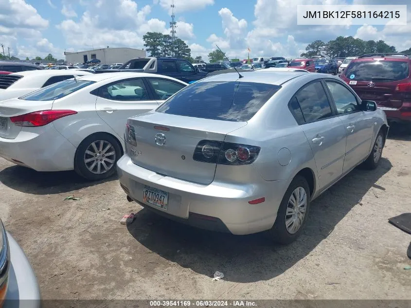 2008 Mazda Mazda3 I Sport VIN: JM1BK12F581164215 Lot: 39541169