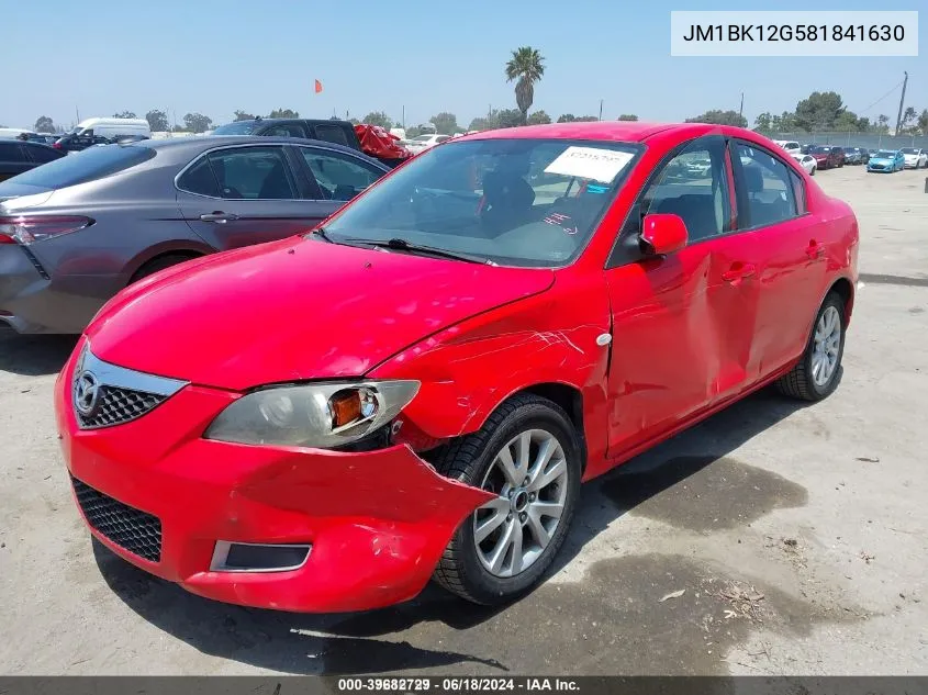 JM1BK12G581841630 2008 Mazda Mazda3 I