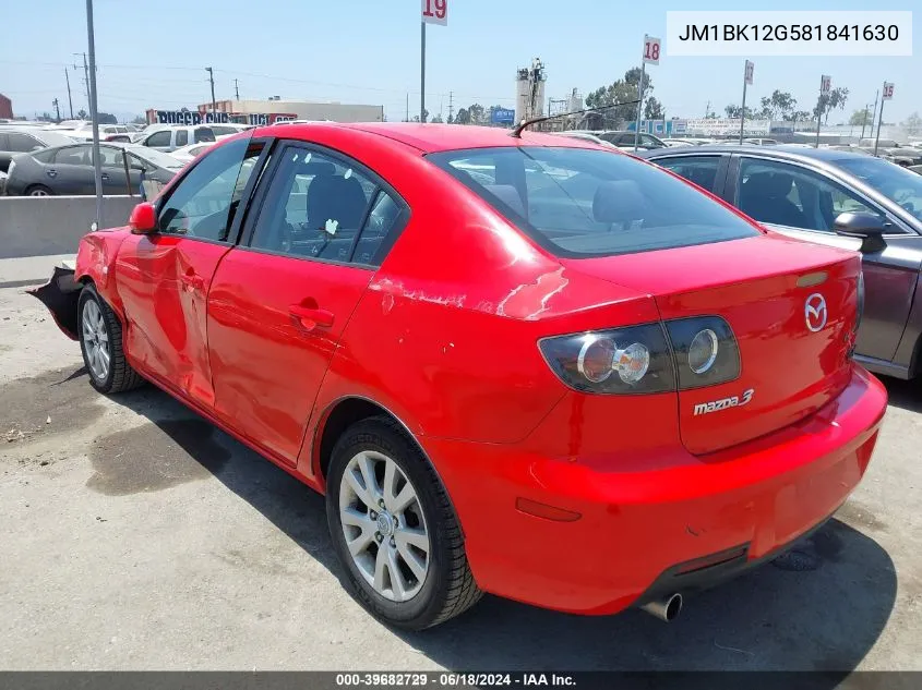 JM1BK12G581841630 2008 Mazda Mazda3 I