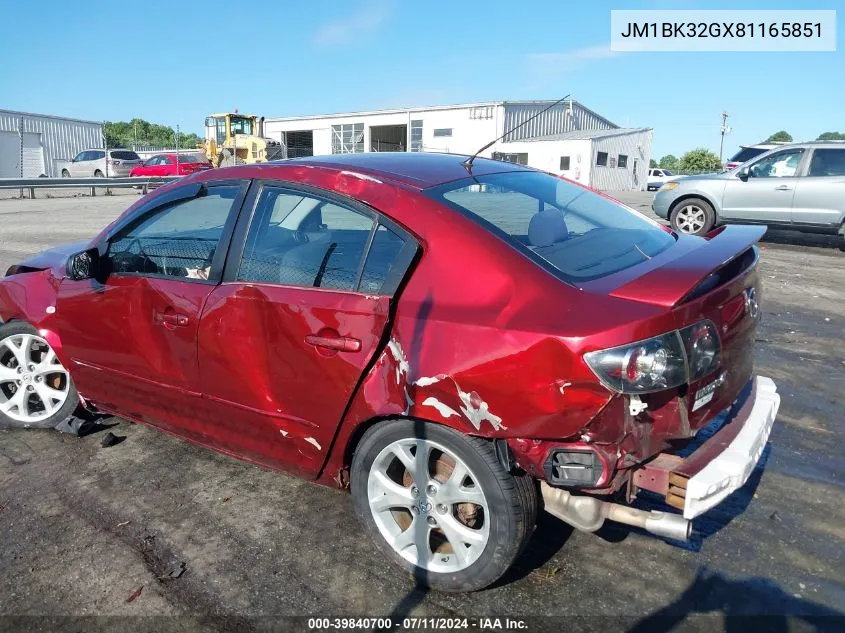 2008 Mazda Mazda3 I Touring Value VIN: JM1BK32GX81165851 Lot: 39840700