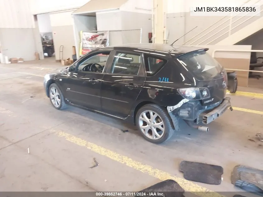 JM1BK343581865836 2008 Mazda Mazda3 S Sport