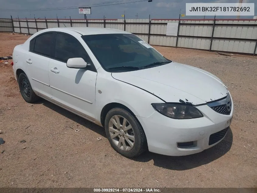 2008 Mazda Mazda3 I VIN: JM1BK32F181782692 Lot: 39929214