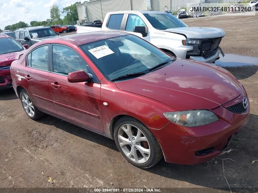 2008 Mazda Mazda3 I Touring Value VIN: JM1BK32F481111260 Lot: 39947891