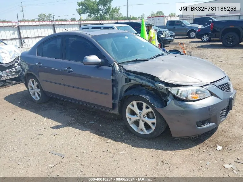 2008 Mazda Mazda3 I Touring Value VIN: JM1BK32F781186258 Lot: 40010281