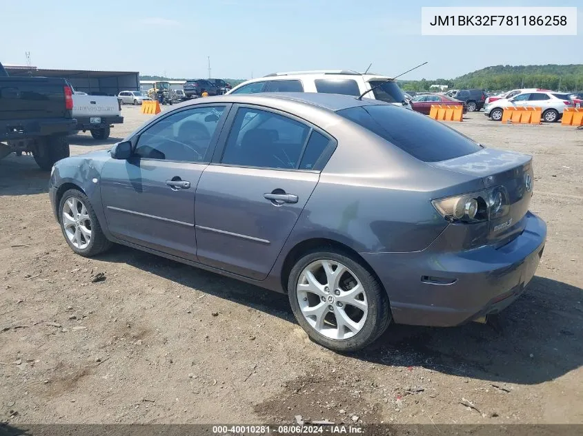 2008 Mazda Mazda3 I Touring Value VIN: JM1BK32F781186258 Lot: 40010281