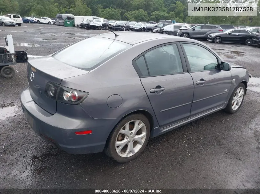 JM1BK323581787528 2008 Mazda Mazda3 S Touring