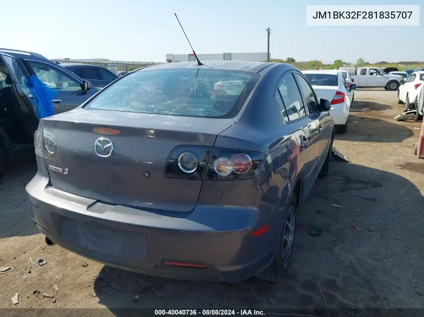 JM1BK32F281835707 2008 Mazda Mazda3 I Sport