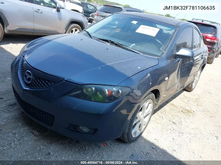 JM1BK32F781106635 2008 Mazda Mazda3 I Touring Value