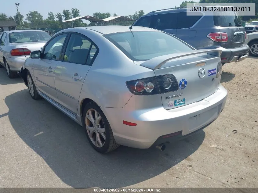 JM1BK324581137011 2008 Mazda Mazda3 S Touring