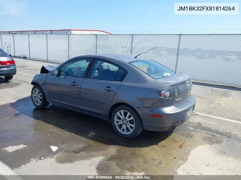 2008 Mazda Mazda3 I VIN: JM1BK32FX81814264 Lot: 40200534