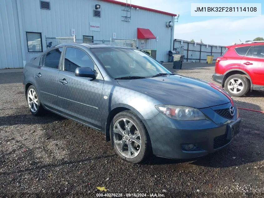 JM1BK32F281114108 2008 Mazda Mazda3 I Touring Value